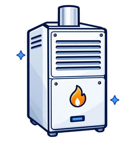 Forced-air furnace for heating service