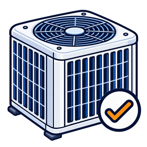 Outdoor central air conditioner condenser for HVAC installation