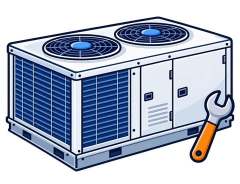 Packaged rooftop air conditioner with maintenance wrench
